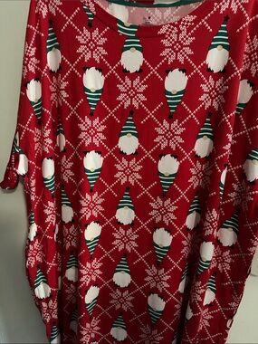 Red Holiday Gnome sleep shirt